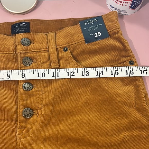 J. Crew Mustard Saffron 9" High Rise Skinny Button Fly Corduroy Pants  Size 29 - Picture 10 of 10